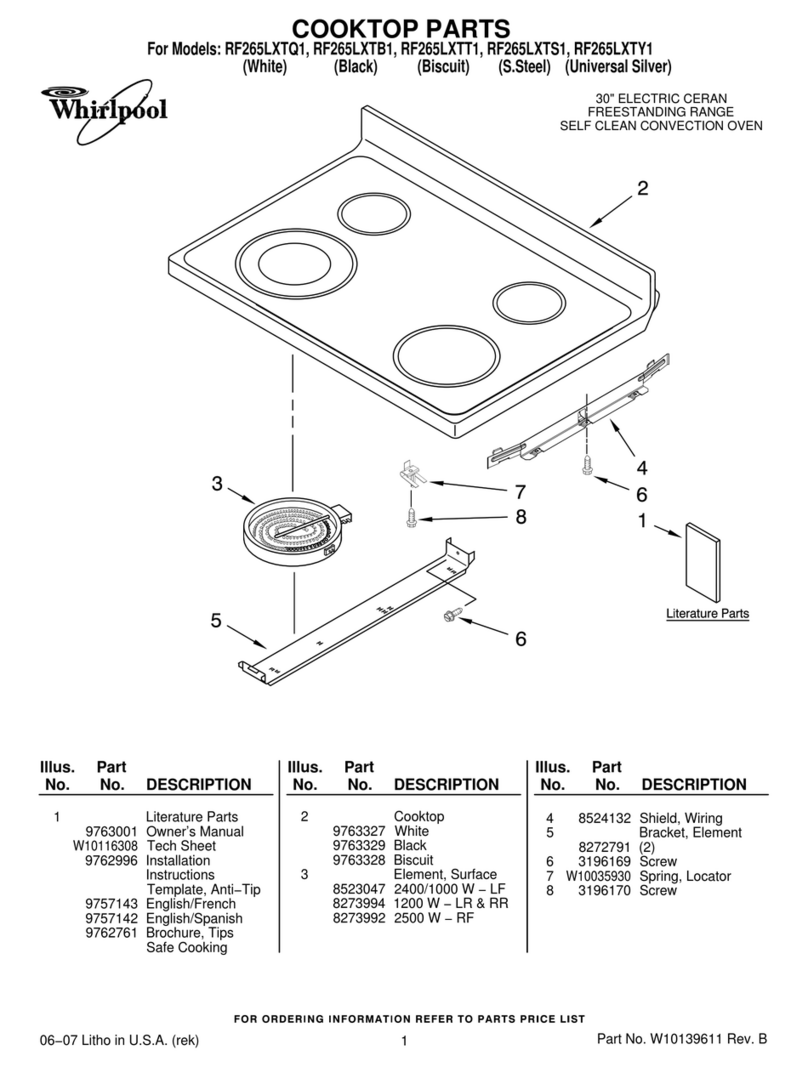 Whirlpool RF265LXTB1 parts list