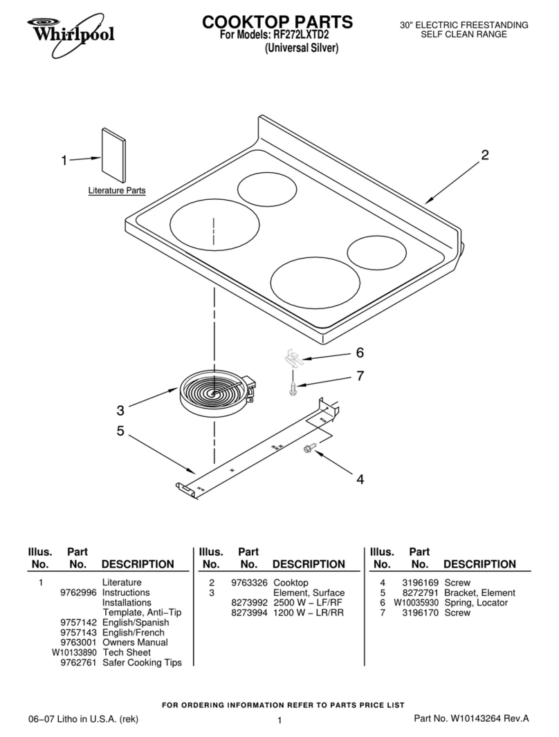 Whirlpool RF272LXT parts list