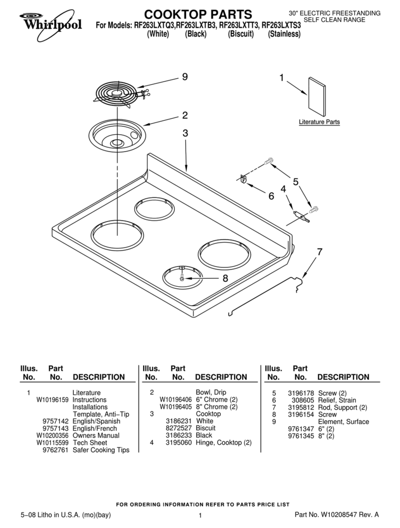 Whirlpool RF263LXTB3 parts list