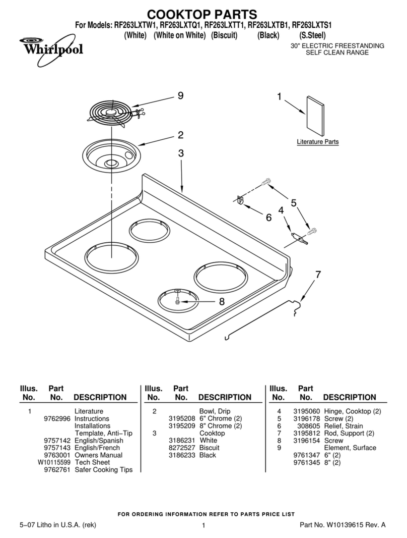 Whirlpool RF263LXTB1 parts list