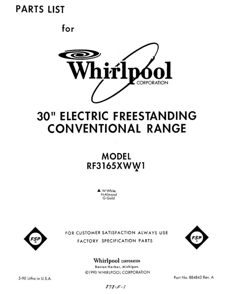 Whirlpool RF3165XWW1 User manual