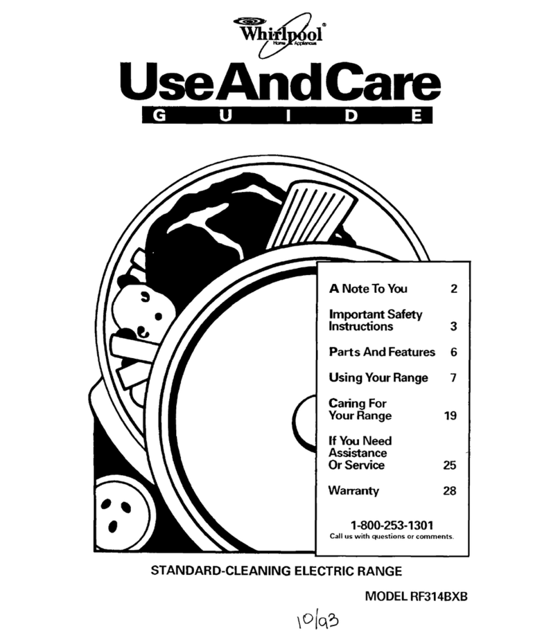 Whirlpool RF314BXB Use and care guide