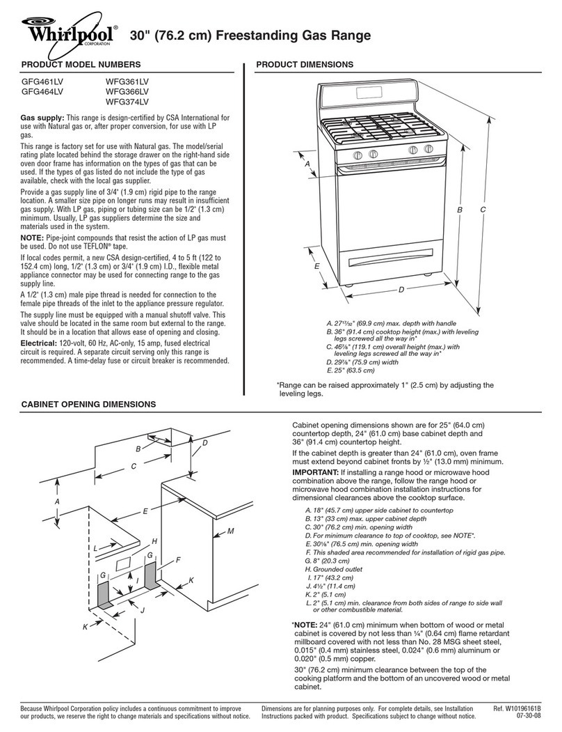 Whirlpool GFG461LV Manual Whirlpool GFG461LV Manual