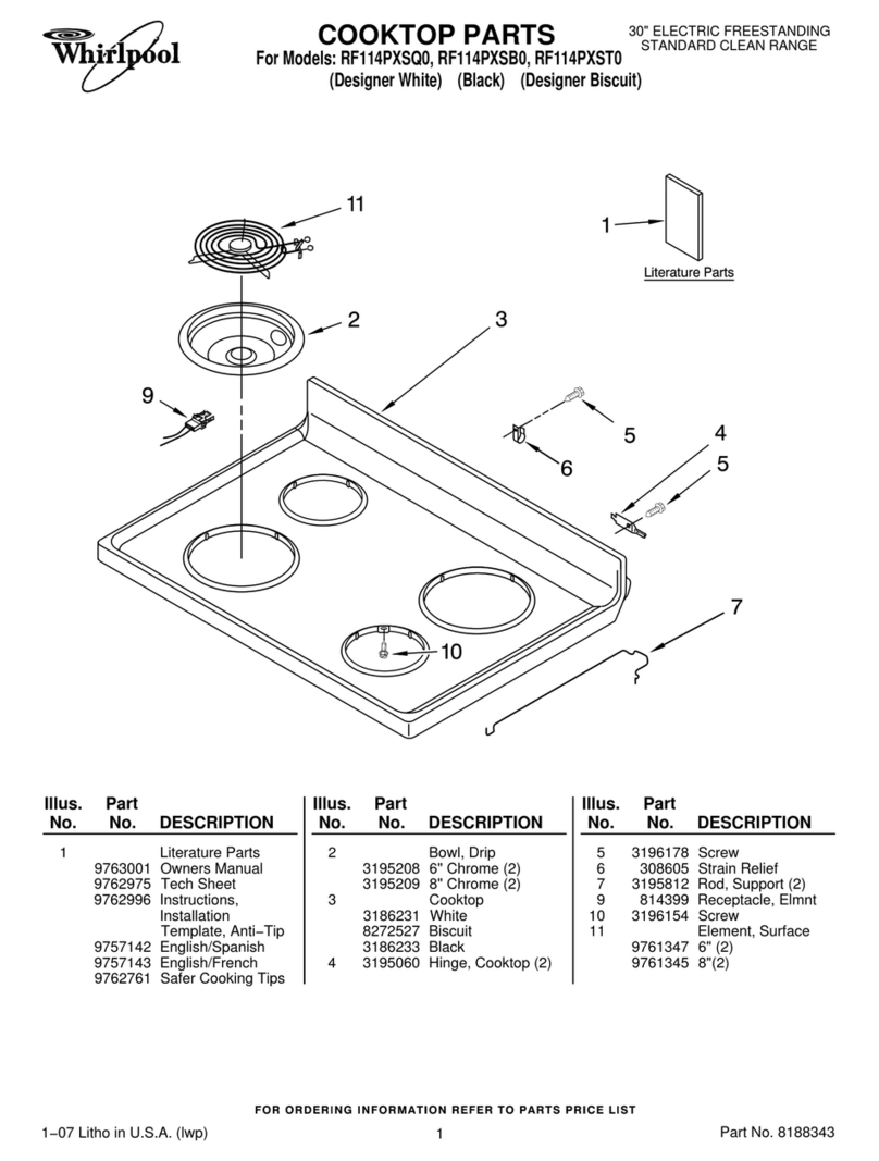 Whirlpool RF114PXSB0 User manual