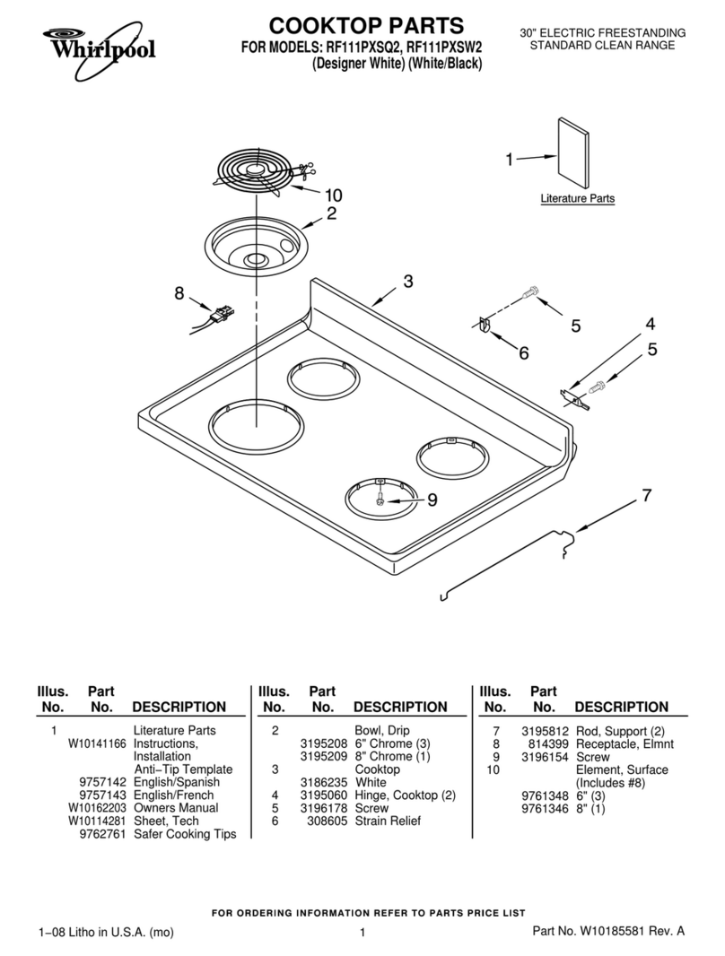 Whirlpool RF111PXSQ2 parts manual