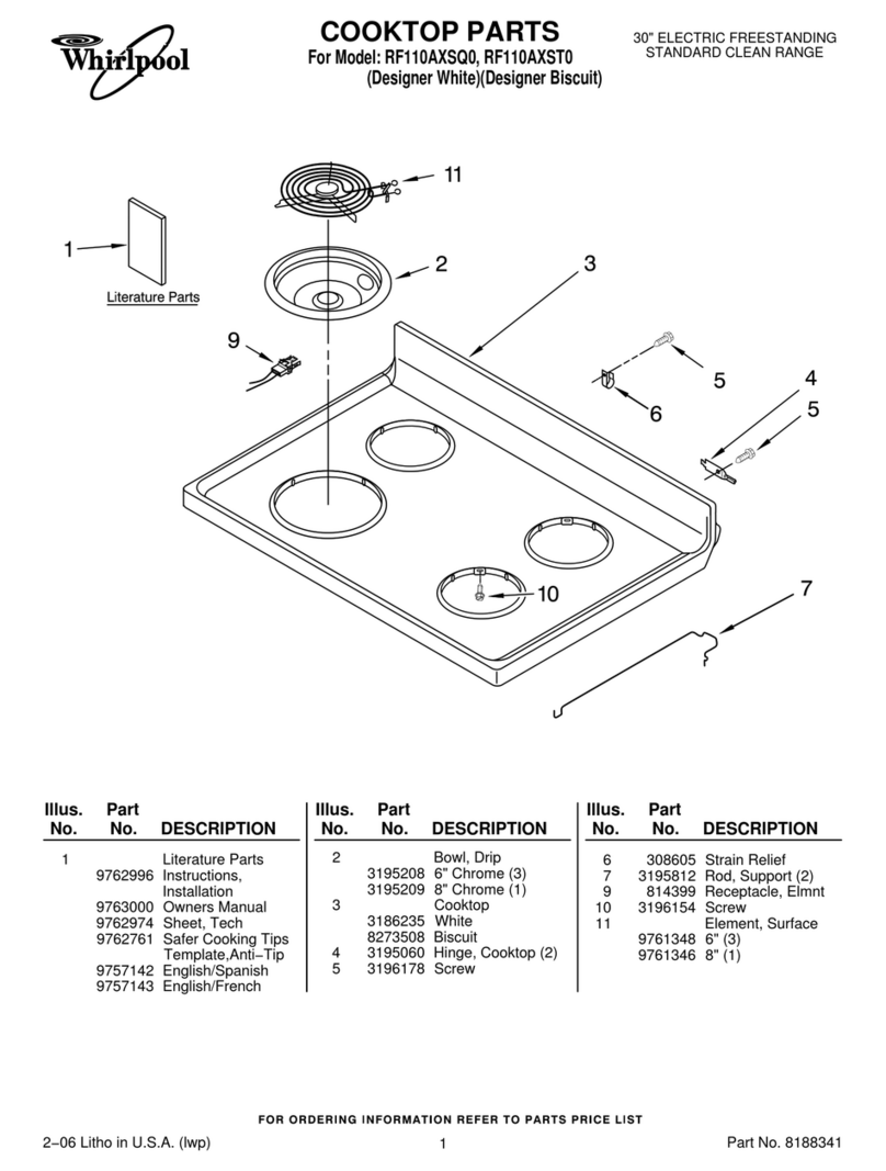 Whirlpool RF110AXSQ0 parts list