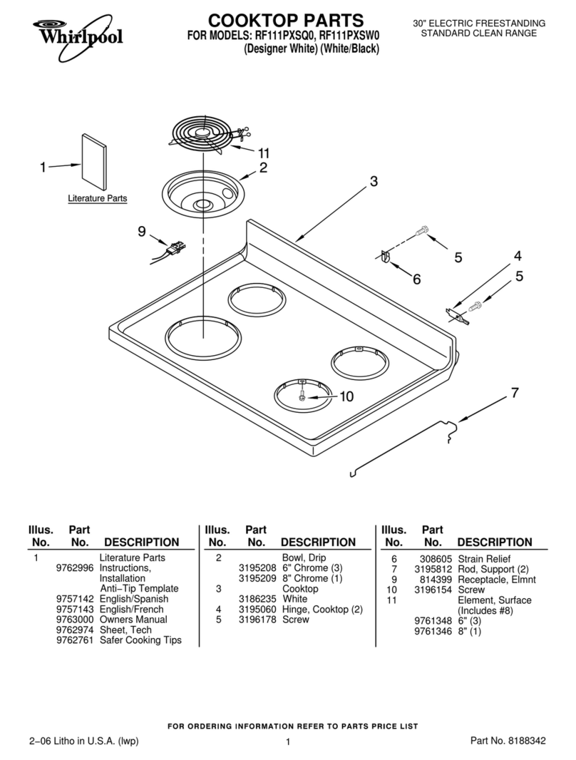 Whirlpool RF111PXSQ0 parts list