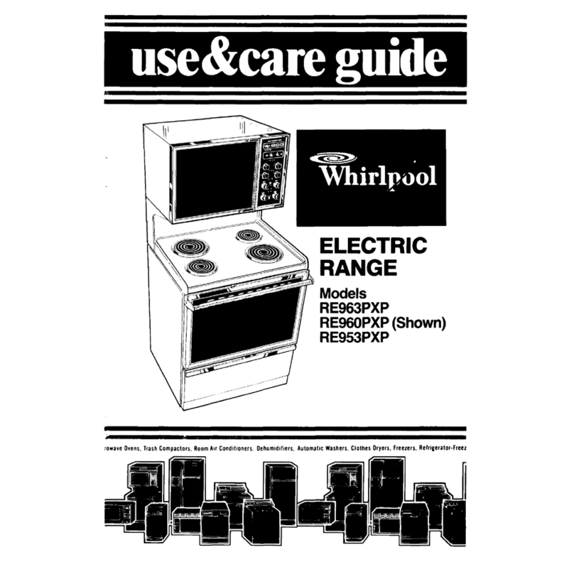 Whirlpool RE953PXP User manual