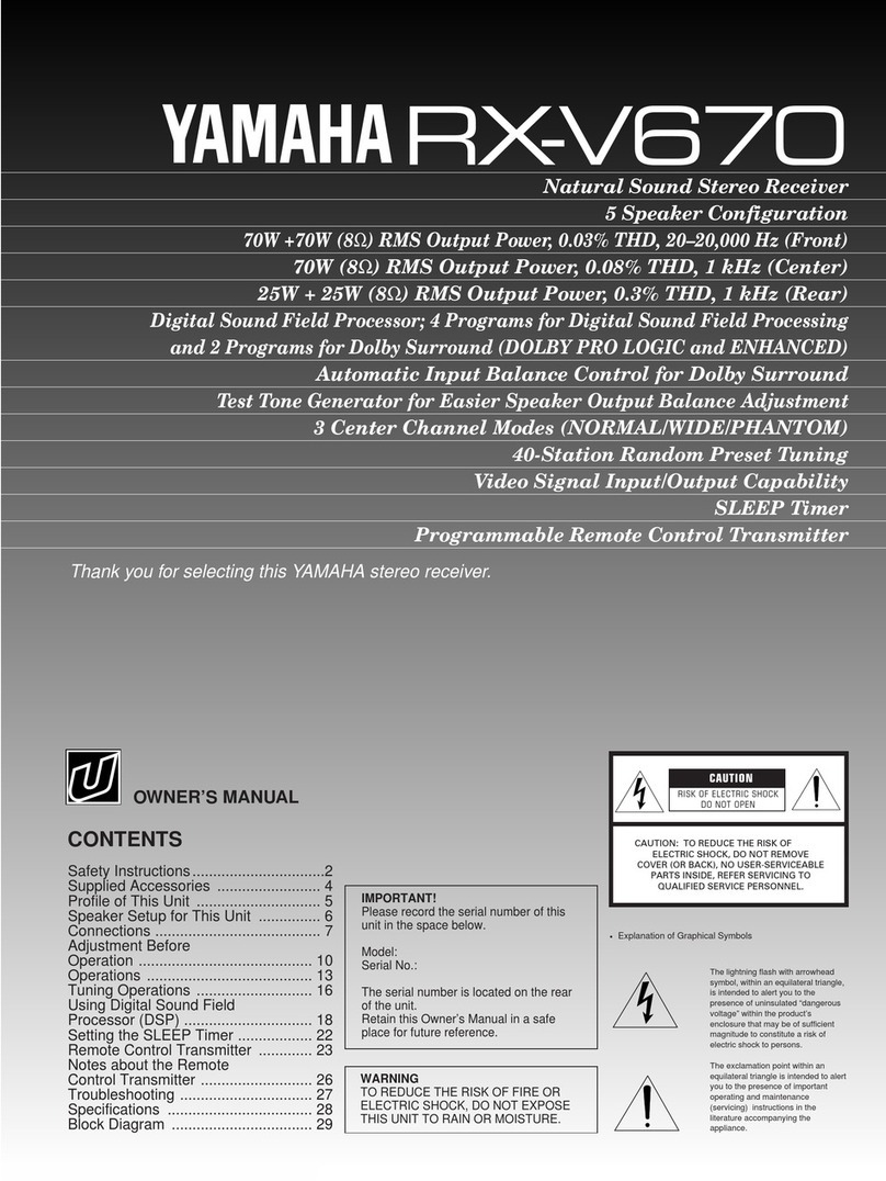 Yamaha RX-V670 User manual