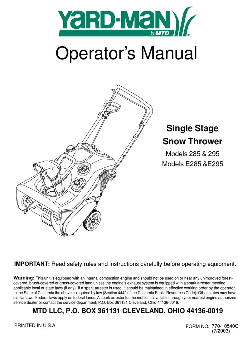 Yard Machines E285 Operator's manual
