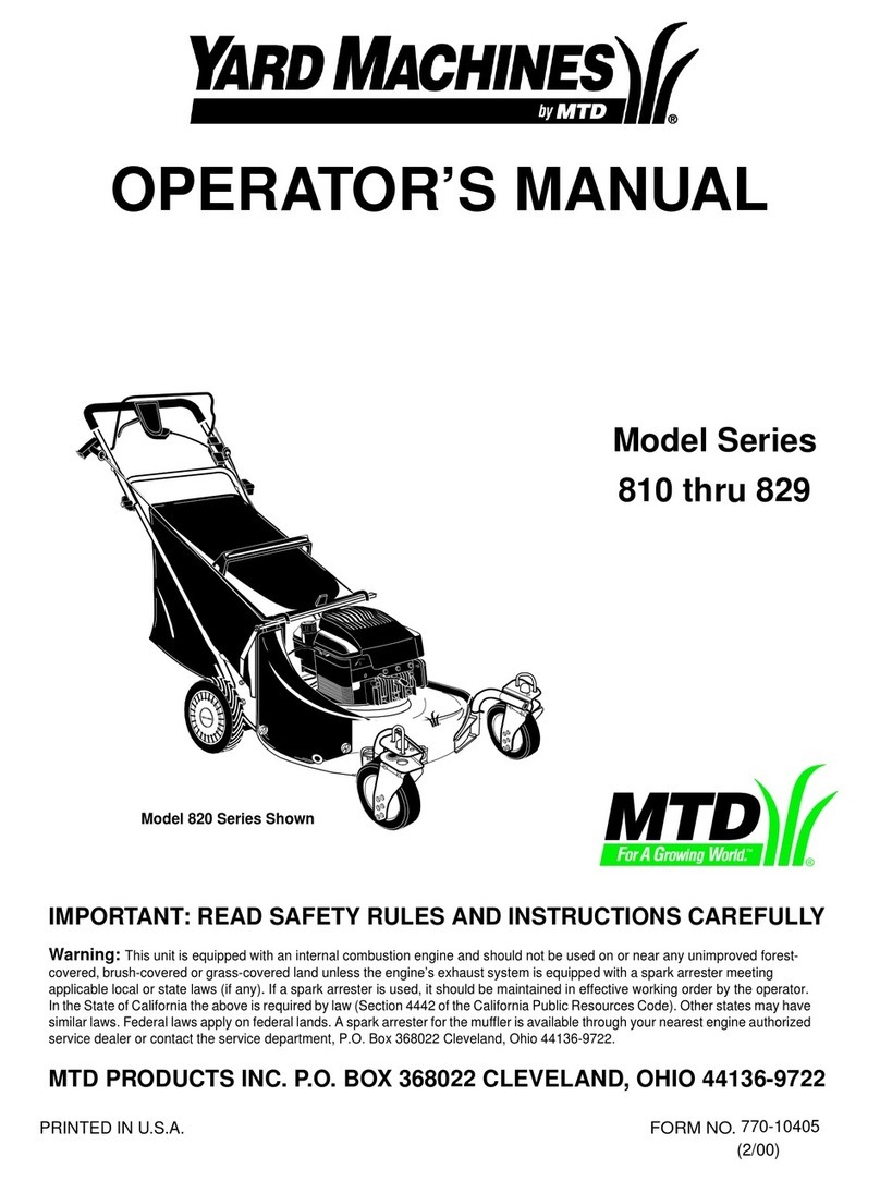 Yard Machines 810 Series Operator's manual