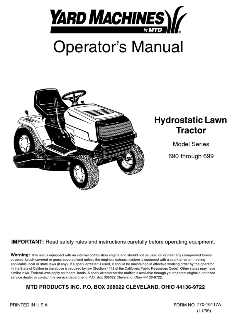 Yard Machines 690 Thru 699 User manual