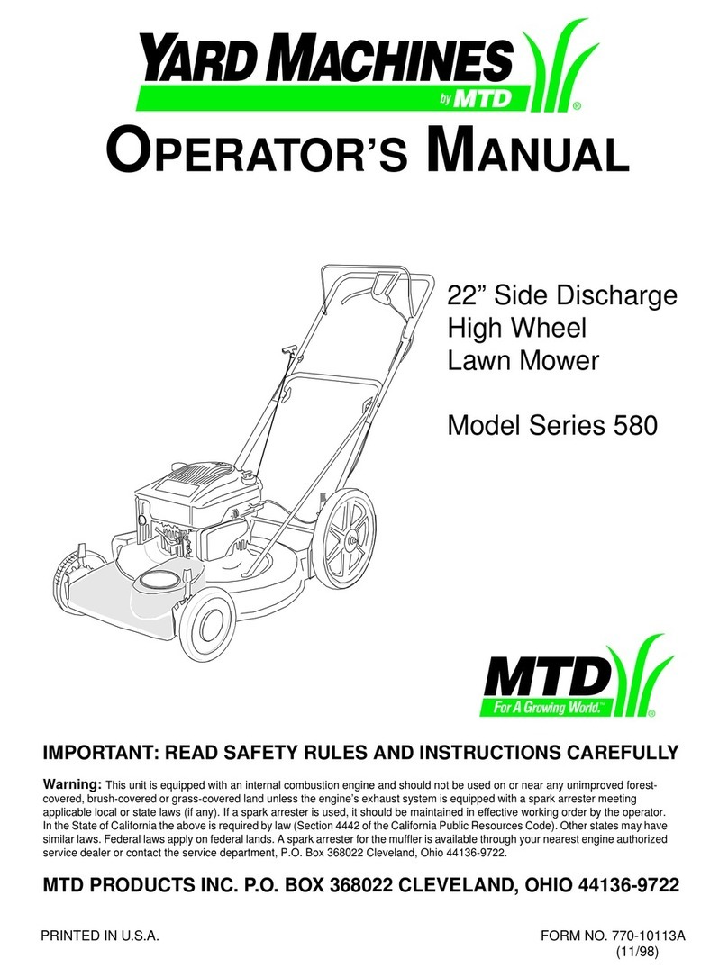 Yard Machines 580 Series User manual