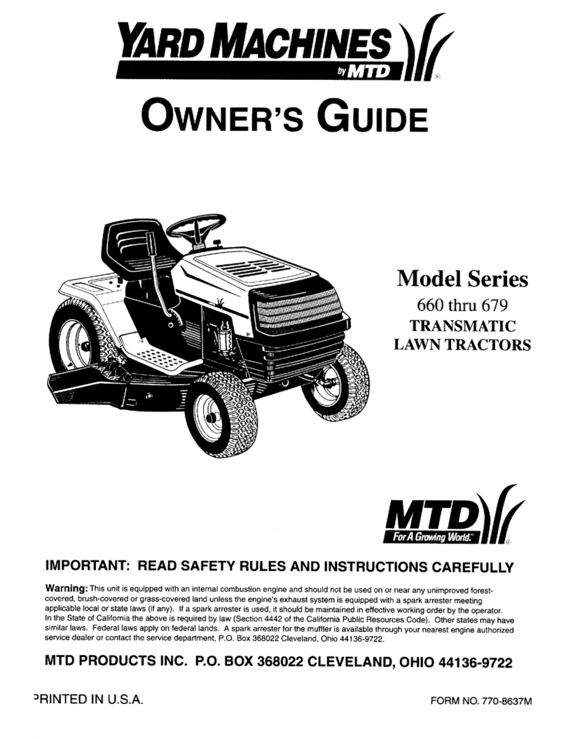 Yard Machines 660 Thru 679 User manual