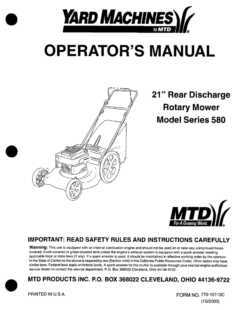 Yard Machines 580 Series Operator's manual Yard Machines 580 Series Operator's manual