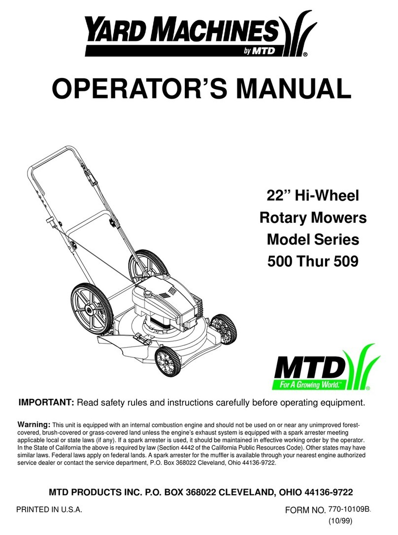 Yard Machines 509 Series Operator's manual Yard Machines 509 Series Operator's manual