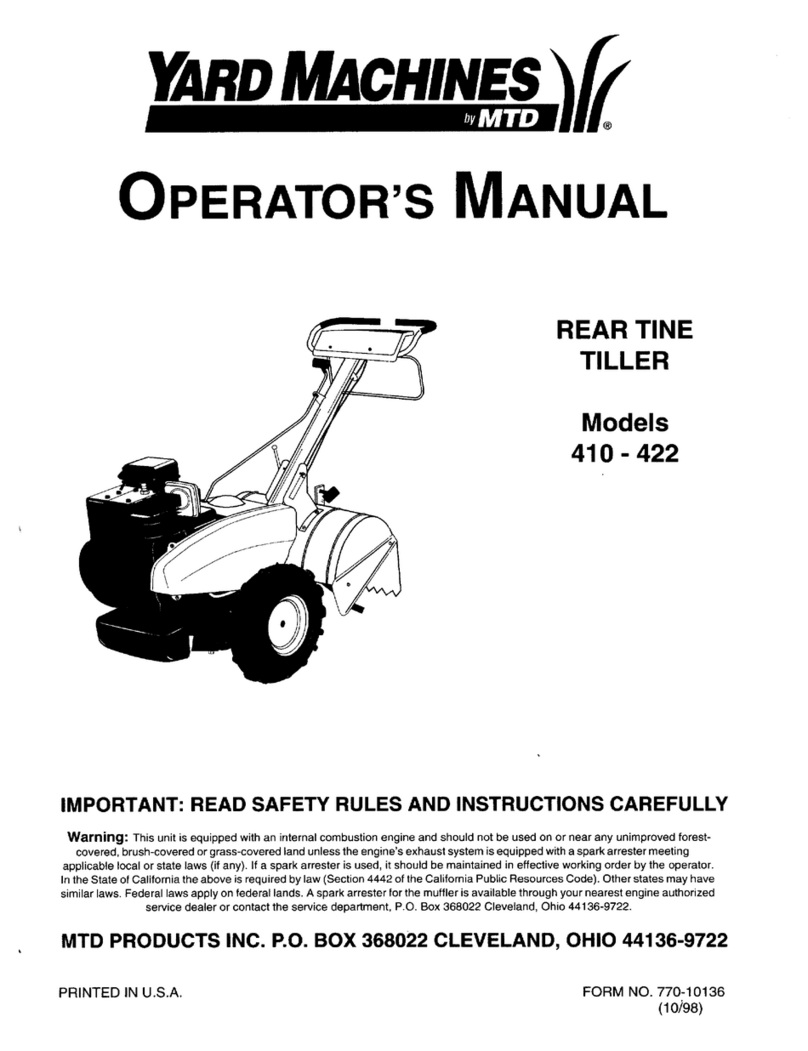 Yard Machines 410-422 Operator's manual
