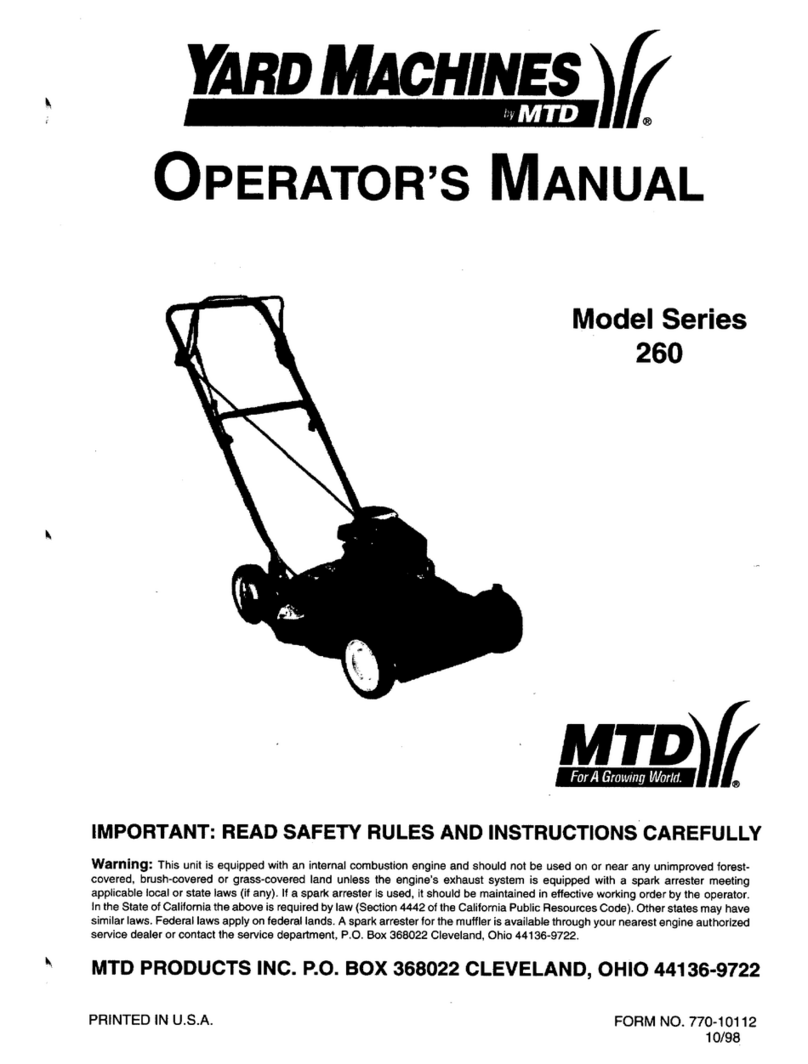Yard Machines 260 Series User manual Yard Machines 260 Series User manual