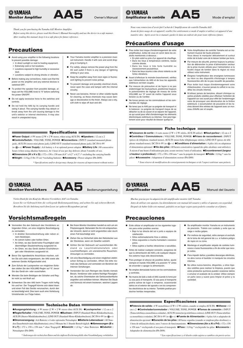 Yamaha AA5 User manual