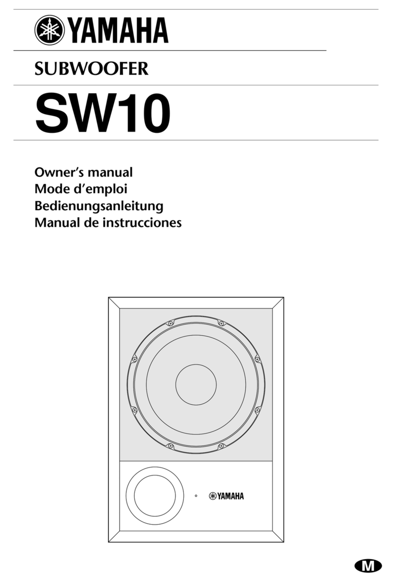 Yamaha SW10 STUDIO owner's manual