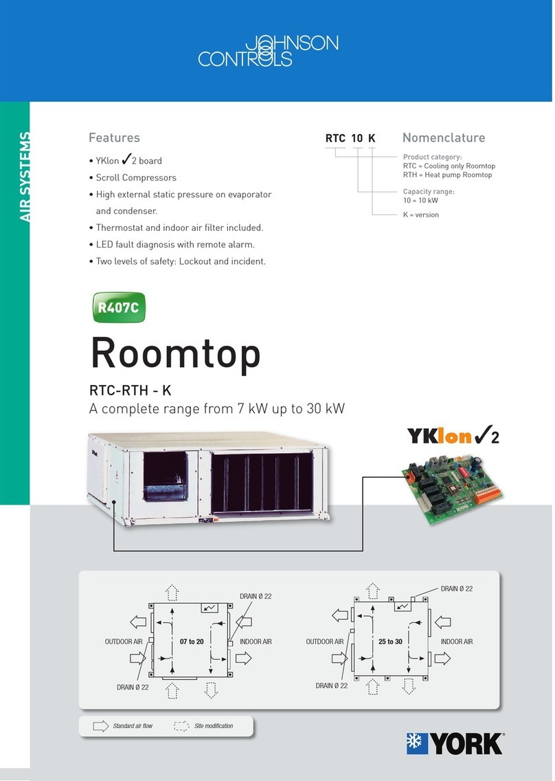 York ROOMTOP R407C User manual