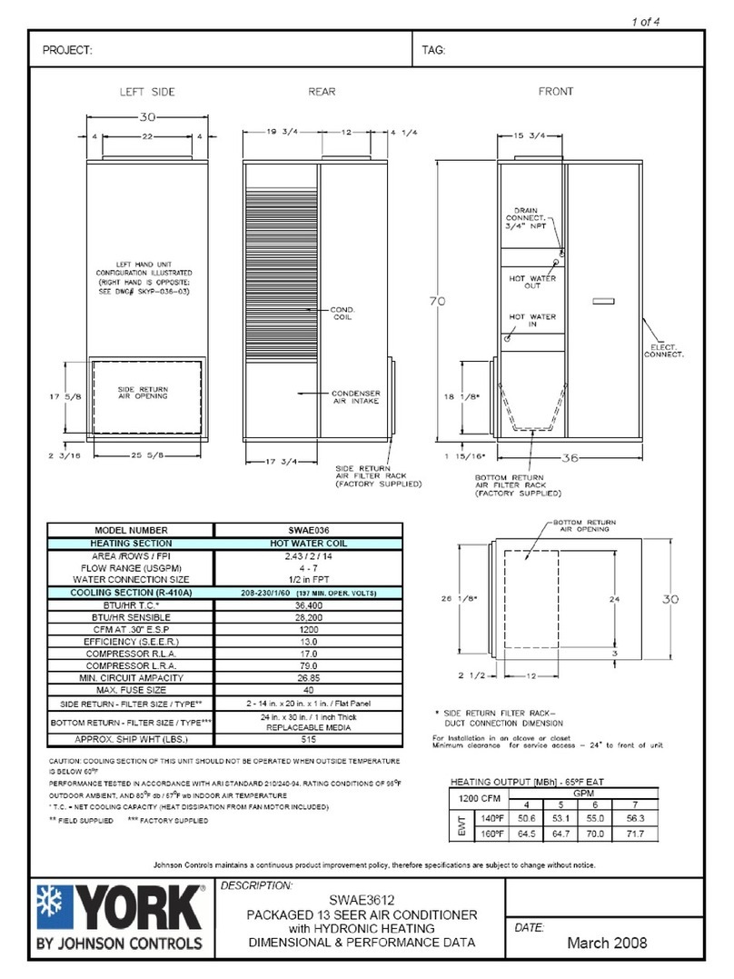 York SWAE3612 User instructions