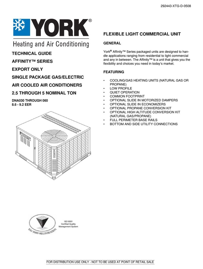 York AFFINITY 292443-XTG-D-0508 Quick start guide