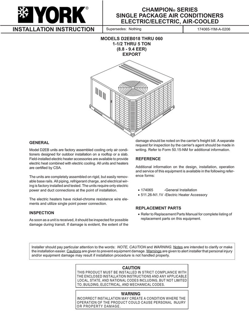 York CHAMPION D2EB User manual