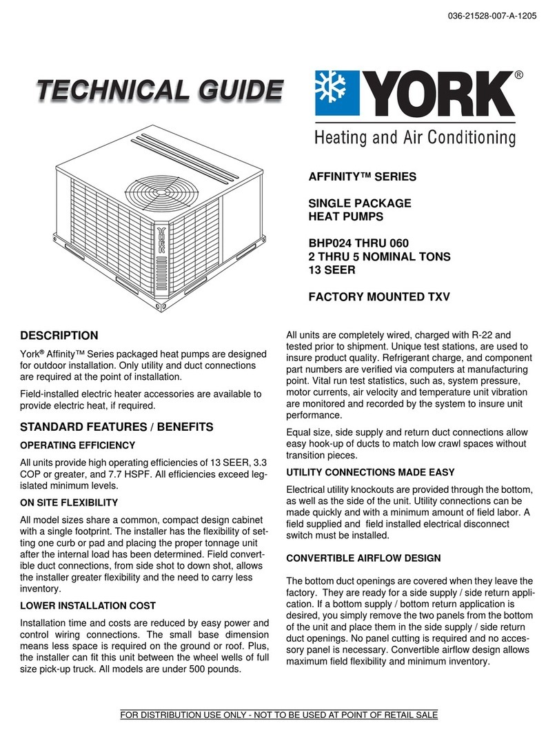 York AFFINITY BHP024 User manual