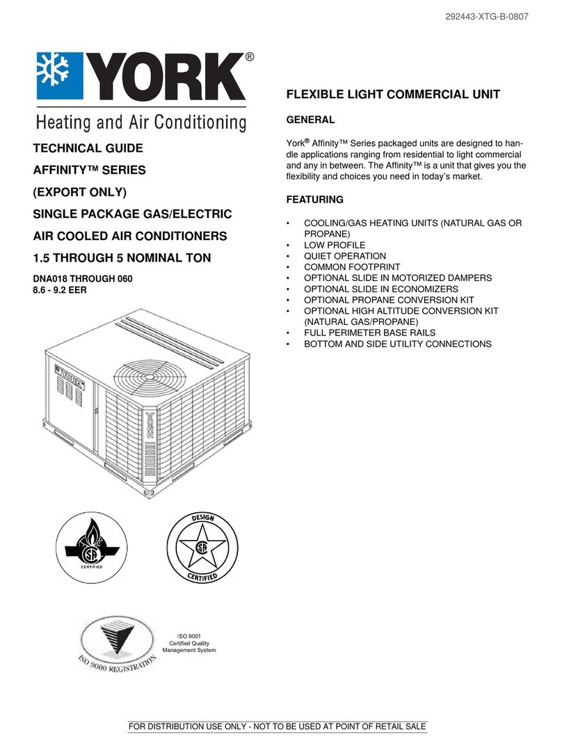 York AFFINITY 292443-XTG-B-0807 Quick start guide