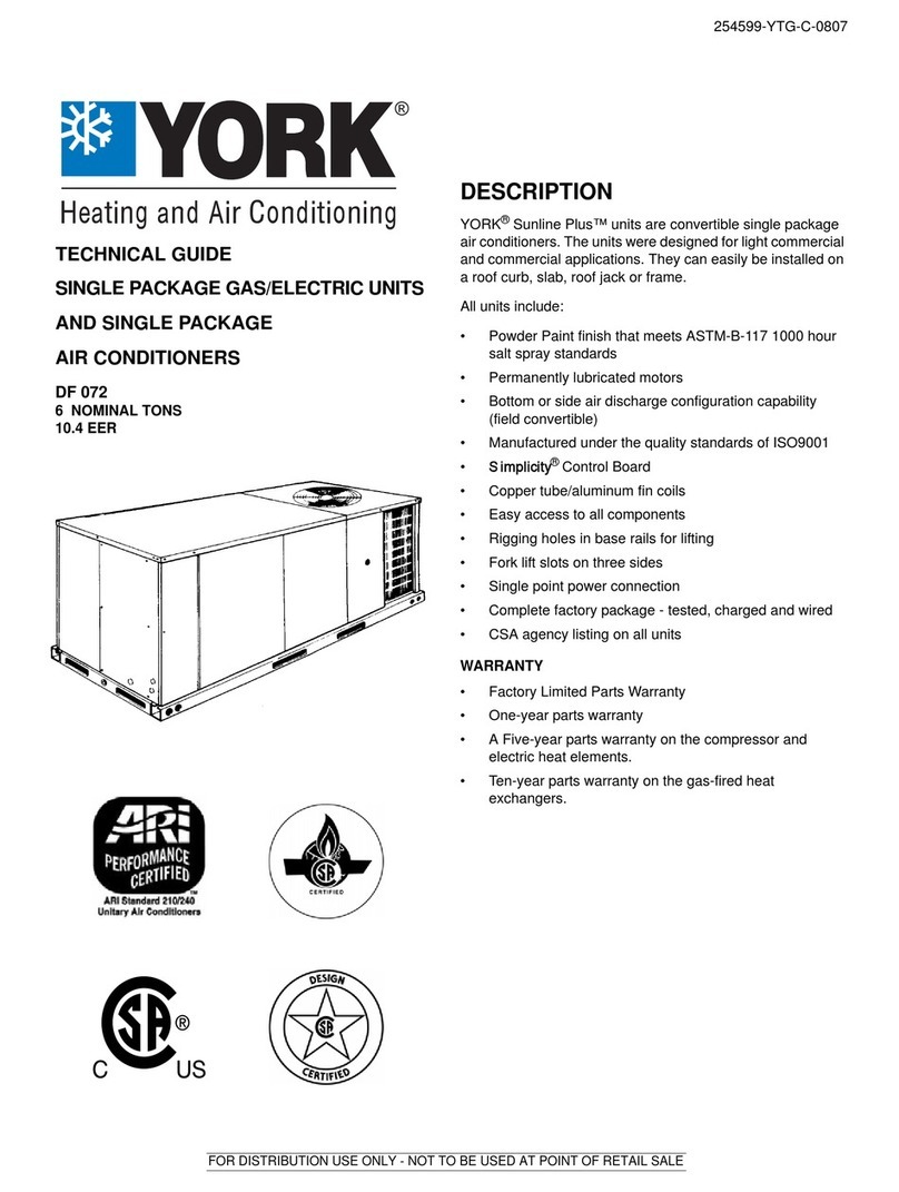 York DF 072 Quick start guide