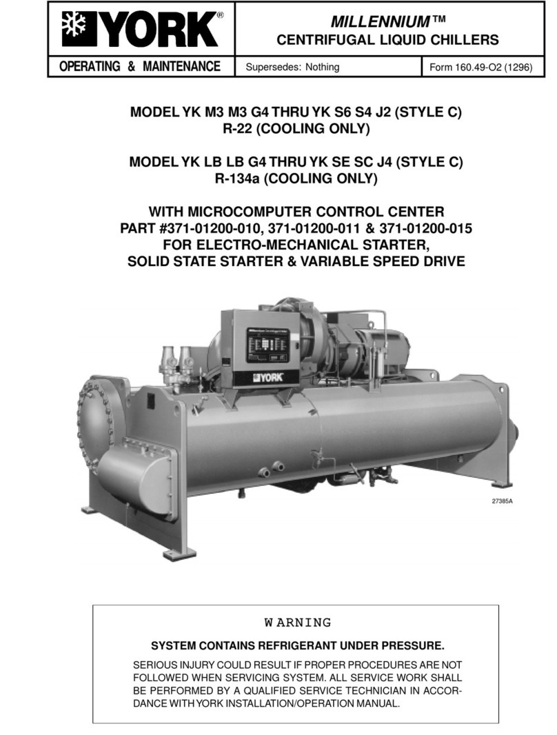 York Millennium YK M3 M3 G4 THRU YK S6 S4 J2 operating & maintenance manual
