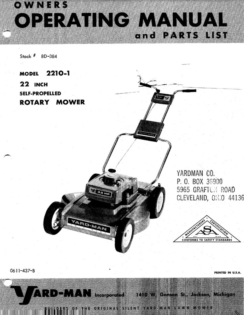 Yard-Man 2210-1 Owners operating manual and parts list