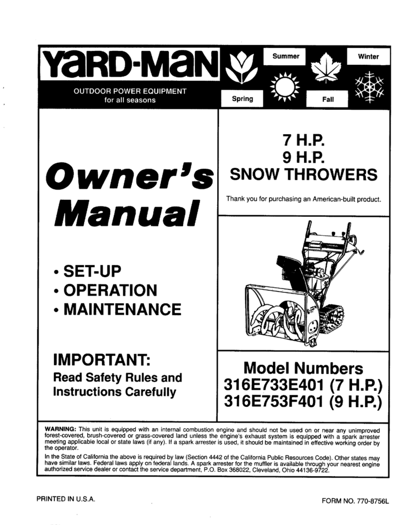 Yard-Man 316E733E401 owner's manual