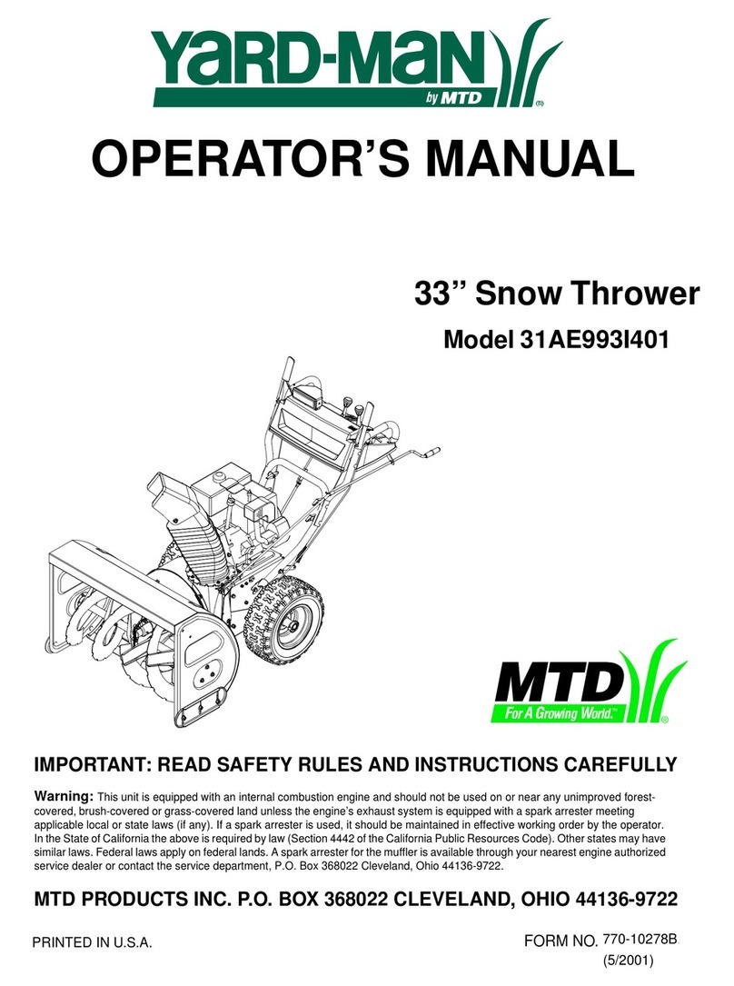 Yard-Man 31AE993I401 Operator's manual