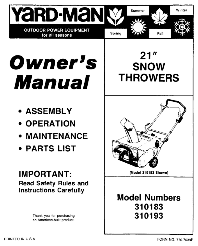 Yard-Man 310183 owner's manual