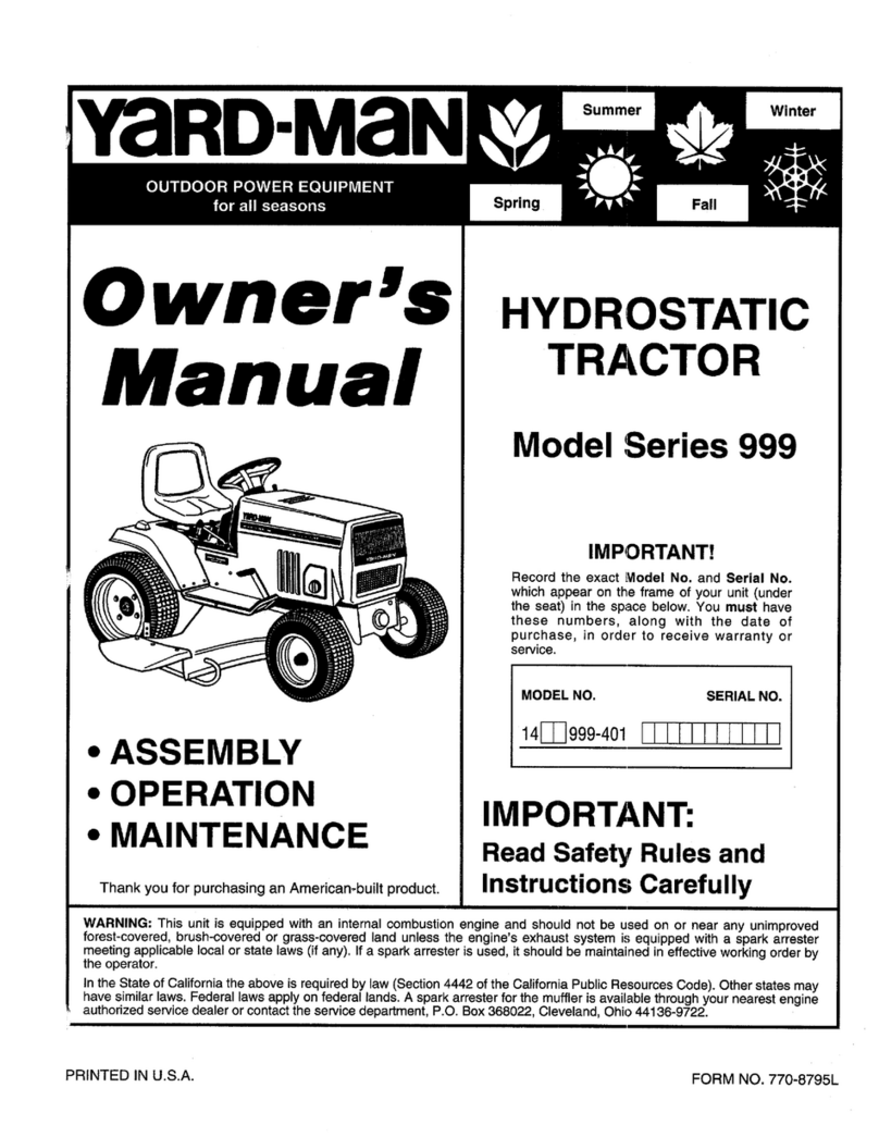 Yard-Man 999 Series owner's manual