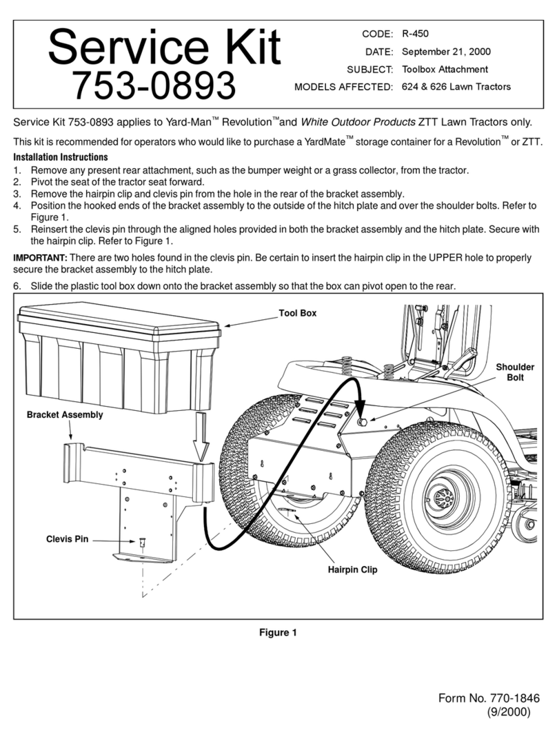 Yard-Man Revolution 624 installation instructions