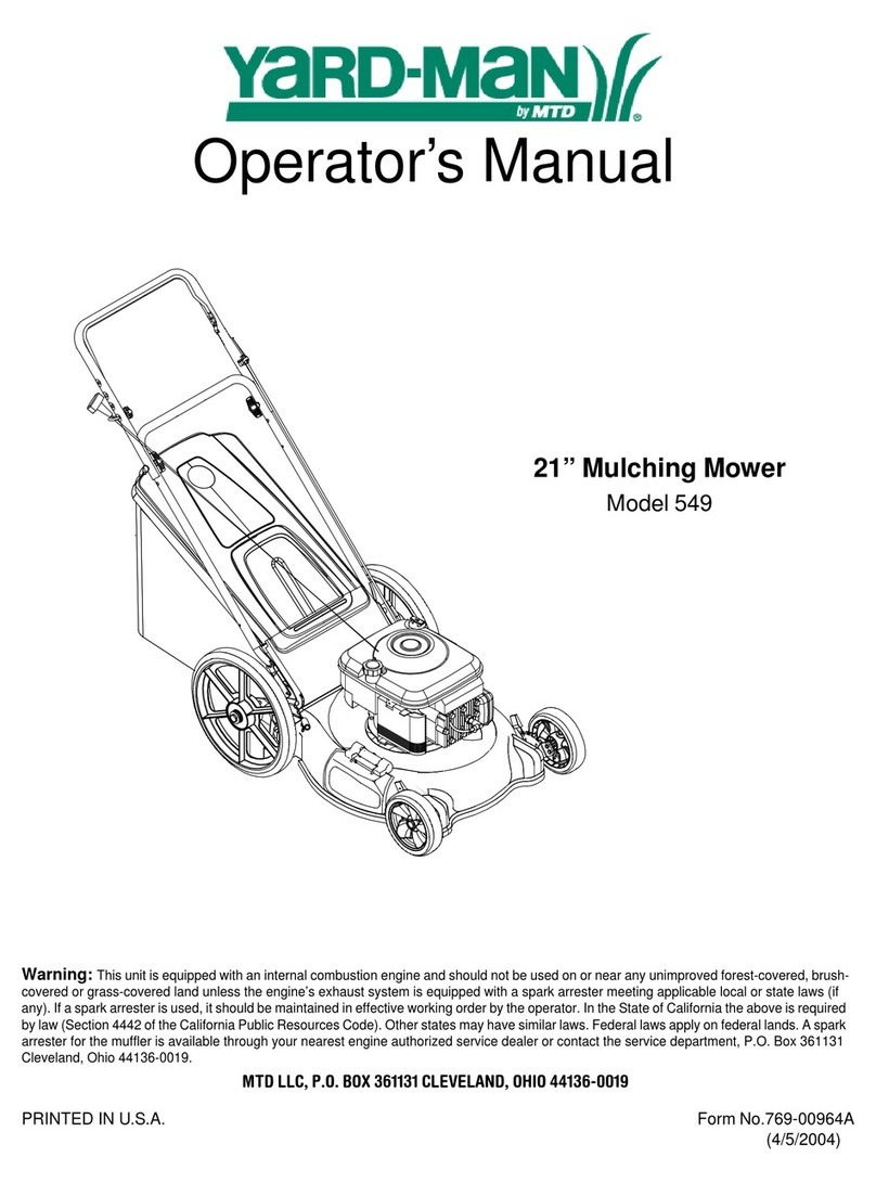 Yard-Man 549 User manual