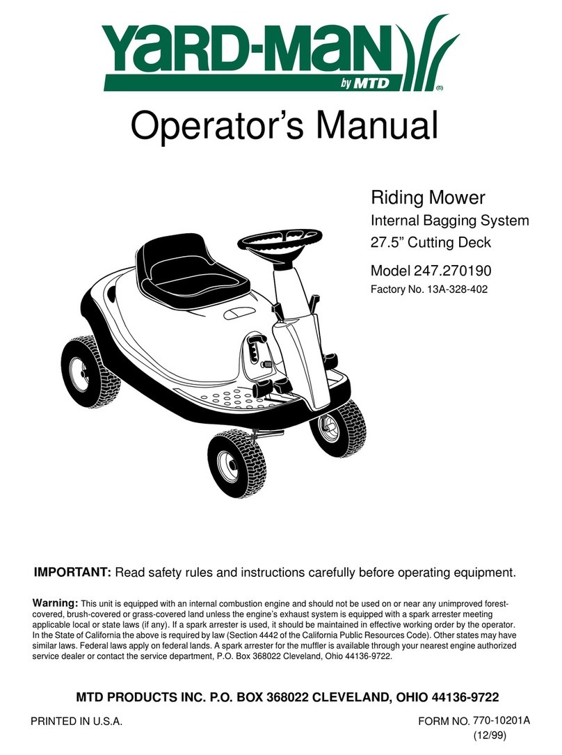 Yard-Man 247.27019 Operator's manual