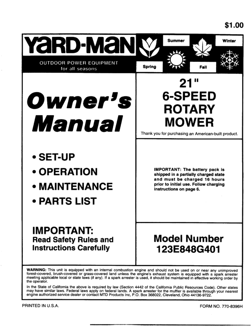Yard-Man 123E848G401 User manual