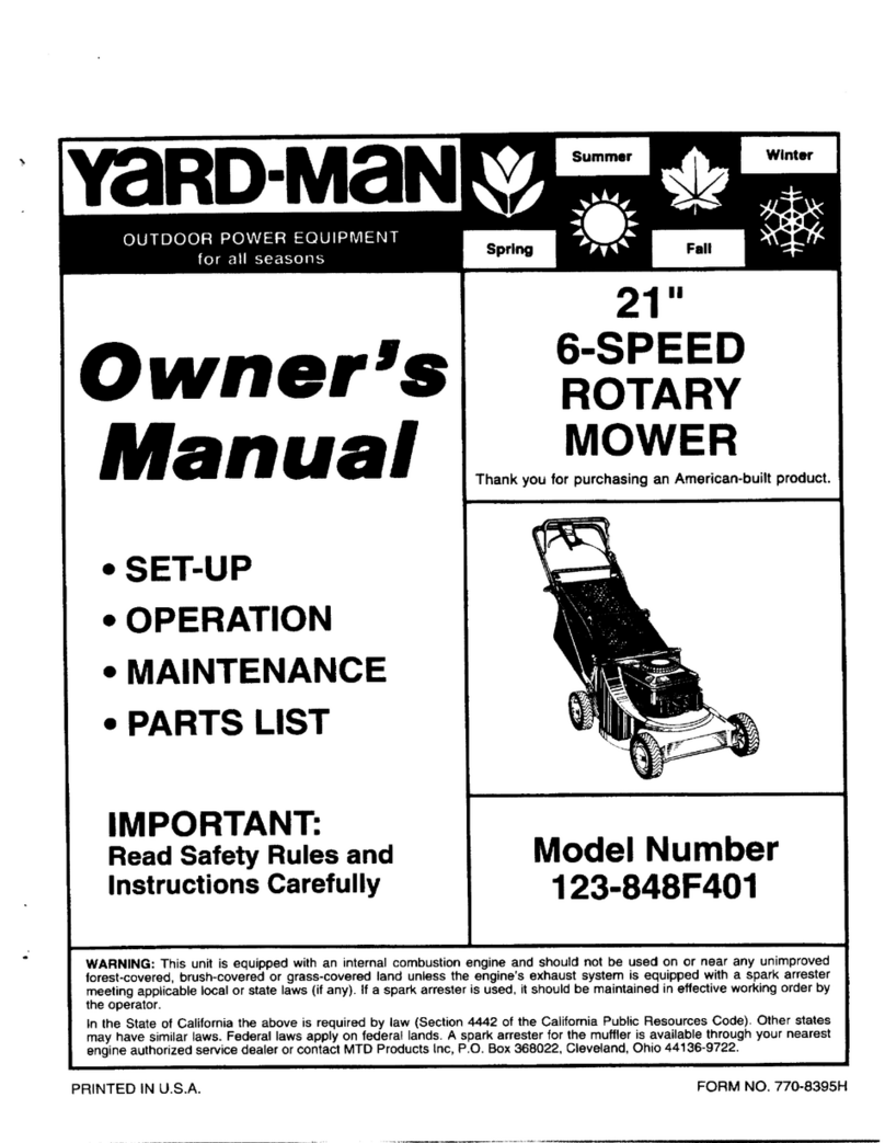 Yard-Man 123-848F401 User manual
