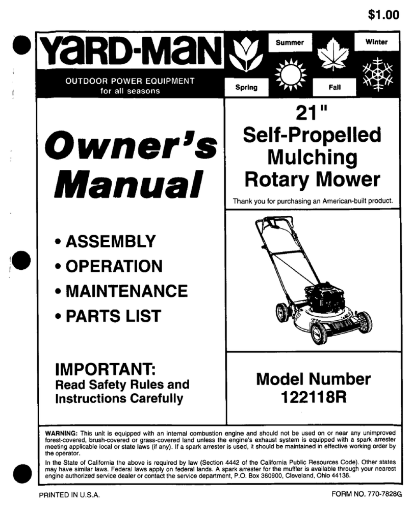 Yard-Man 122118R owner's manual