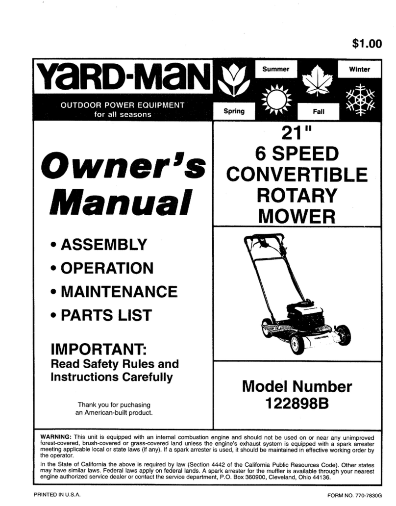 Yard-Man 122898B User manual