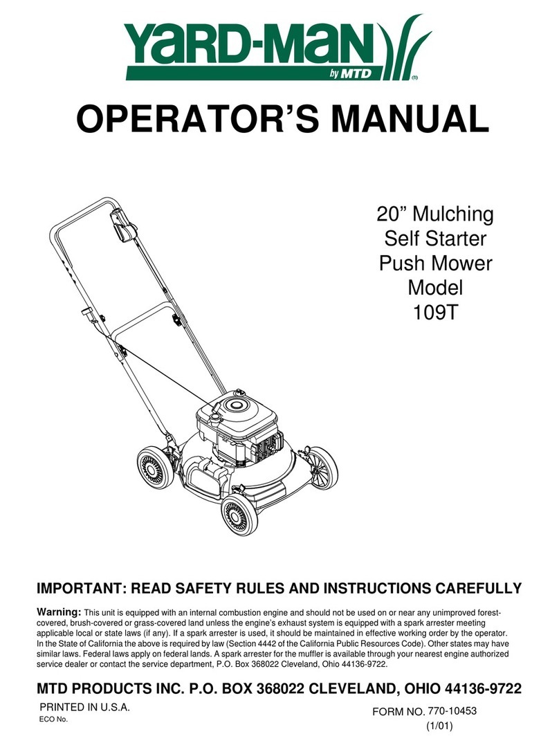 Yard-Man 109T User manual