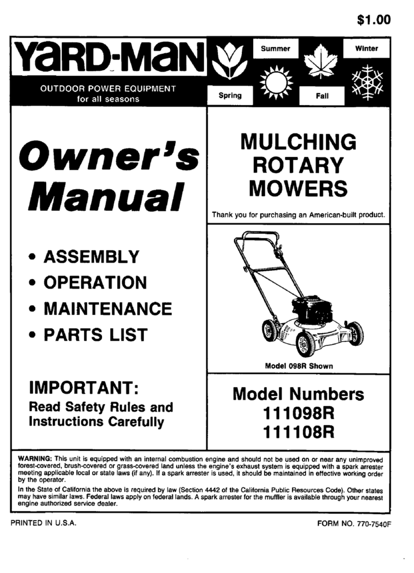 Yard-Man 111098R User manual