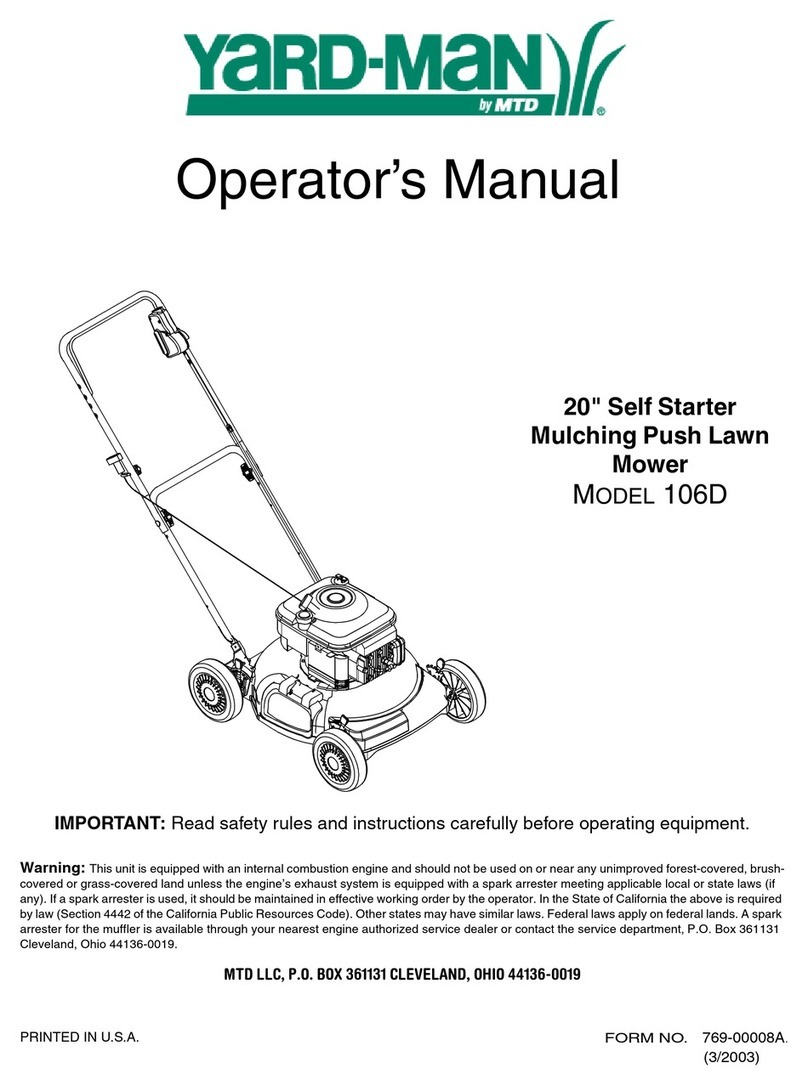 Yard-Man 106D User manual