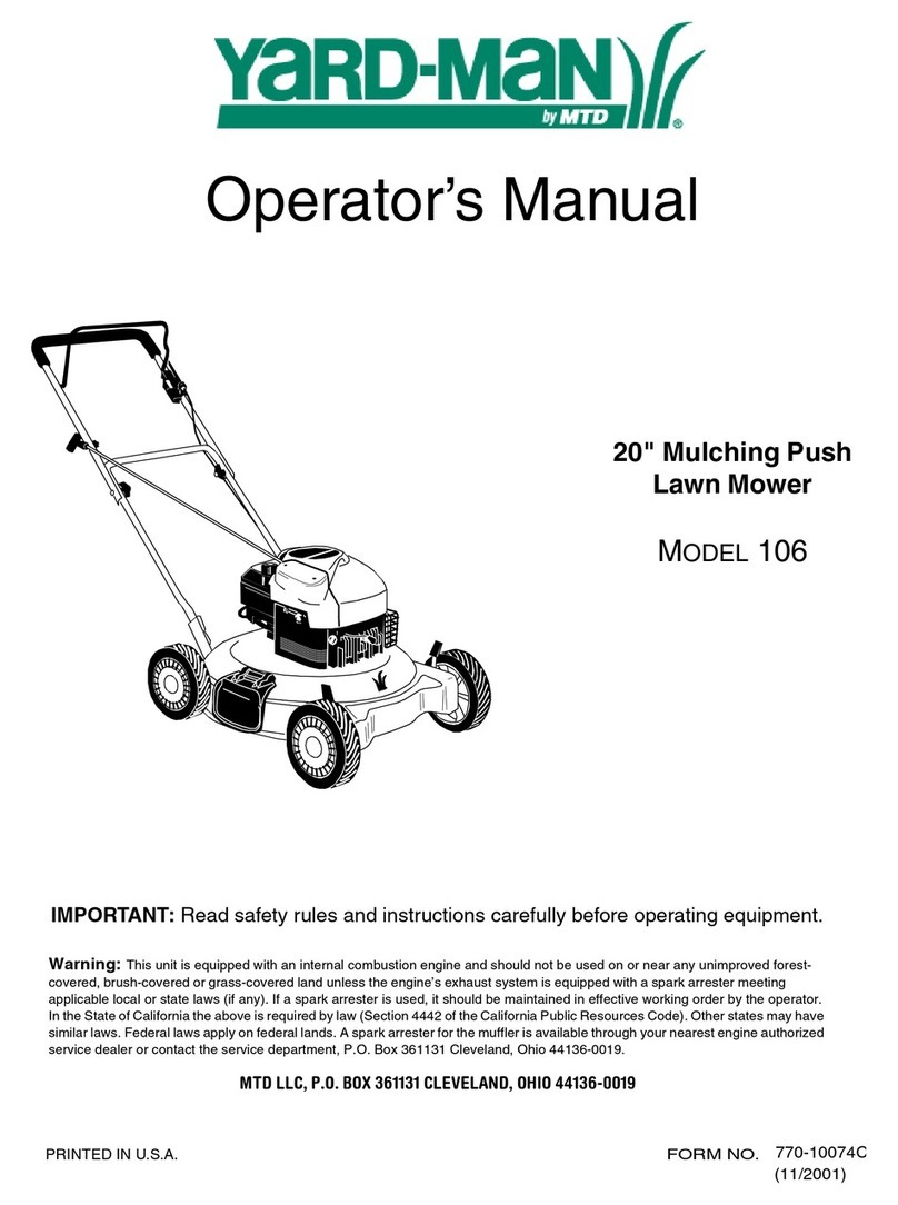 Yard-Man 106 User manual