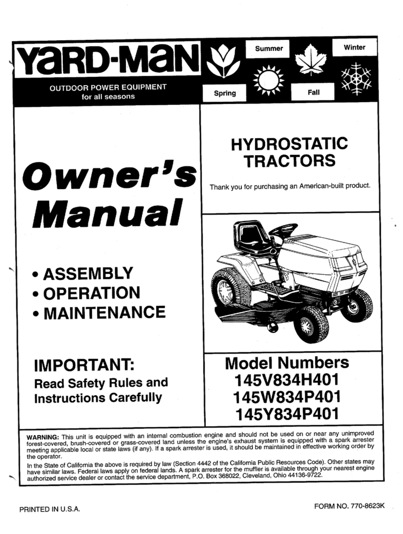 Yard-Man 145V834H401 owner's manual Yard-Man 145V834H401 owner's manual