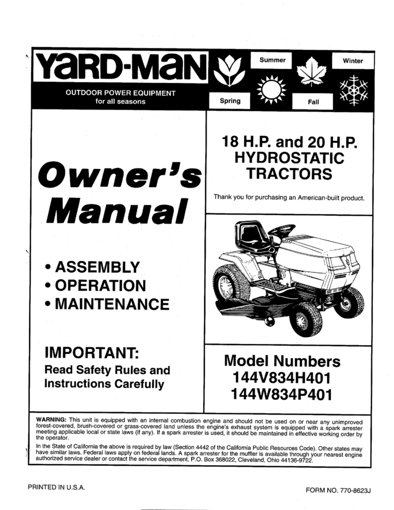 Yard-Man 144V834H401 owner's manual